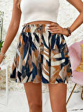 stilaura Kadın Beli Lastikli Bol Paça Mini Sandy Short