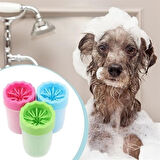 Sylar Silikon Jel Fırçalı Kedi Köpek Pati Ayak Temizleme Kovası Büyük