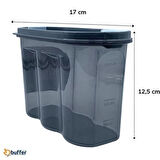 Sylar 2 Kapaklı Ölçekli Erzak Saklama Kabı - 1,2 Litre - SA930