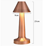 Sylar Çatı Model Bronz Renk Şarjlı Dokunmatik 3 Renkli LED Masa Lambası