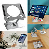 Sylar 360 Derece Dönebilen Yükseltilmiş Masaüstü Ayarlanabilir  Metal Tablet Standı