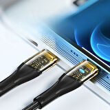 Sylar Led Işık Uçlu Sağlam İp Kablolu USB to Lightning Hızlı Şarj Kablosu