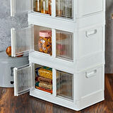 Sylar Tek Katlı (1 Ünite) Üst Üste Eklenebilir Demonte Mutfak ve Banyo Düzenleyici Raf-Beyaz