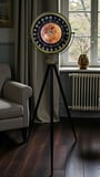 Eskitme 24 Saat Göstergeli Özel Tasarım Tripod Ayaklı Saat