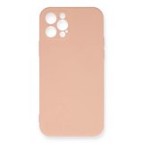 İphone 12 Pro Max Kılıf Nano İçi Kadife Silikon - Pudra