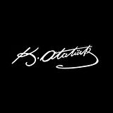 K.Atatürk İmzalı Oto Sticker Küçük Beyaz 14x4cm