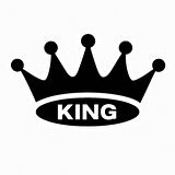 Kral Tacı King Yazılı Oto Sticker Siyah 19x11cm