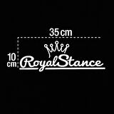 Royal Stance Yazılı Oto Sticker Siyah Beyaz 35x10 cm