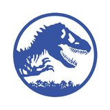 Dinozor Araba Stickeri 17x17 Cm Mavi