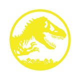 Dinozor Araba Stickeri 17x17 Cm Sarı