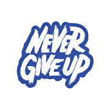Never Give Up Araba Sticker 17x17 Cm Mavi