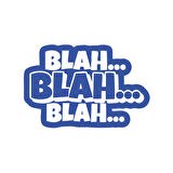 Blah Blah Blah Araba Sticker 17x17 Cm Mavi