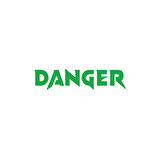 Danger Araba Sticker 17x17 Cm Yeşil