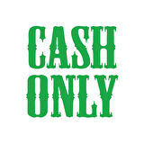 Cash Only Araba Sticker 17x17 Cm Yeşil