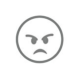 Kızgın Emoji Araba Sticker 17x17 Cm Gri