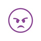 Kızgın Emoji Araba Sticker 17x17 Cm Mor