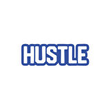 Hustle Araba Sticker 17x17 Cm Mavi