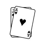 İskambil Kağıdı Araba Sticker 17x17 Cm Siyah