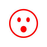 Şaşıran Emoji Araba Sticker 17x17 Cm Kırmızı