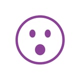 Şaşıran Emoji Araba Sticker 17x17 Cm Mor