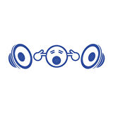 Yüksek Müzik Araba Sticker 17x17 Cm Mavi