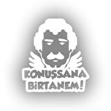 Müslüm Gürses Silüet Araba Sticker 17x17 Cm Beyaz