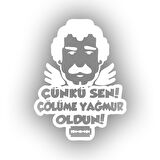 Müslüm Gürses Silüet Araba Sticker 17x17 Cm Beyaz