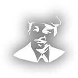 Neşet Ertaş Araba Sticker 17x17 Cm Beyaz