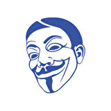V For Vandetta Araba Stickeri 17x17 Cm Mavi