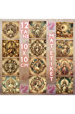 Celestial Tanrıçalar Vintage 12 Adet Scrapbook Bullet Journal Mat Planlayıcı Sticker Etiket Seti