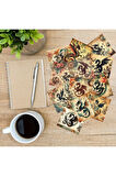 Dragon Ejderha Silüetleri Vintage 12 Adet Scrapbook Bullet Journal Mat Sticker Etiket Seti
