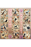 Köpek Silüetleri Vintage 12 Adet Scrapbook Bullet Journal Mat Planlayıcı Sticker Etiket Seti