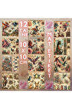 Mistik Yaratıklar Vintage 12 Adet Scrapbook Bullet Journal Mat Planlayıcı Sticker Etiket Seti