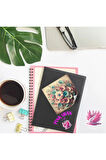 Pembe Mavi Çiçekler Vintage 12 Adet Scrapbook Bullet Journal Mat Planlayıcı Sticker Etiket Seti