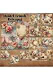 Dantelli Dekupaj Vintage 12 Adet Scrapbook Bullet Journal Mat Planlayıcı Sticker Etiket Seti