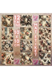 Dantelli Gothic Temalı Vintage 12 Adet Scrapbook Bullet Journal Mat Planlayıcı Sticker Etiket Seti