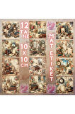 Eski Kitaplar Vintage 12 Adet Scrapbook Bullet Journal Mat Planlayıcı Sticker Etiket Seti
