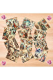 Fantastik Masal Karakterleri Vintage 12 Adet Scrapbook Bullet Journal Mat Sticker Etiket Seti