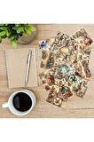 Fantastik Masal Karakterleri Vintage 12 Adet Scrapbook Bullet Journal Mat Sticker Etiket Seti