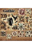 Gothic Vintage 12 Adet Scrapbook Bullet Journal Mat Planlayıcı Sticker Etiket Seti