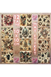 Gothic Vintage 12 Adet Scrapbook Bullet Journal Mat Planlayıcı Sticker Etiket Seti