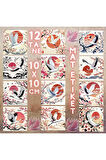 Japon Uçan Turnalar Vintage 12 Adet Scrapbook Bullet Journal Mat Planlayıcı Sticker Etiket Seti