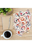 Japon Uçan Turnalar Vintage 12 Adet Scrapbook Bullet Journal Mat Planlayıcı Sticker Etiket Seti