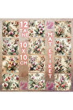Orkideler Vintage 12 Adet Scrapbook Bullet Journal Mat Planlayıcı Sticker Etiket Seti