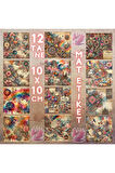 Saykodelik (PSYCHEDELİC) Temalı Vintage 12 Adet Scrapbook Bullet Journal Mat Sticker Etiket Seti
