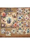 Sihirli Taşlar Kristaller Vintage 12 Adet Scrapbook Bullet Journal Mat Planlama Sticker Etiket Seti