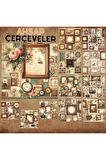 Ahşap Çerçeveler Kolaj Vintage 12 Adet Scrapbook Bullet Journal Mat Planlayıcı Sticker Etiket Seti
