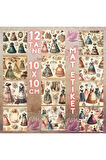 Viktorya Dönemi Kıyafetler Vintage 12 Adet Scrapbook Bullet Journal Mat Planlama Sticker Etiket Seti