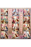 Pencere Önünde Köpekler Vintage 12 Adet Scrapbook Bullet Journal Mat Planlayıcı Sticker Etiket Seti
