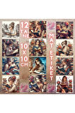 Kitap Okuyan Kadınlar Vintage 12 Adet Scrapbook Bullet Journal Mat Planlayıcı Sticker Etiket Seti